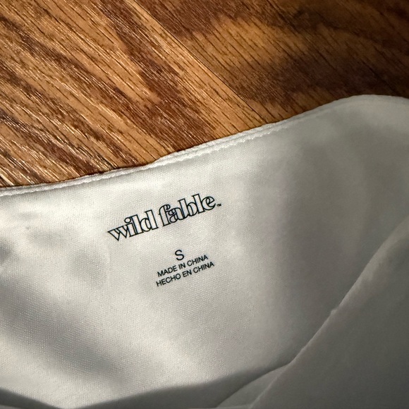 Wild Fable White Mini A-line Dress Flutter Sleeves With Bows Size Small - Picture 12 of 14